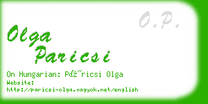 olga paricsi business card